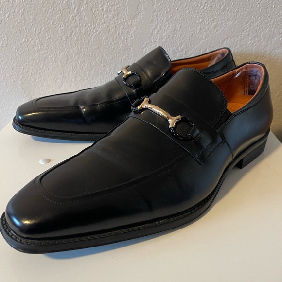 Stacy Adams, Mens Black Pierce Moe Toe Slip On Penny Loafer, Size 14M Excellent - Picture 7 of 11